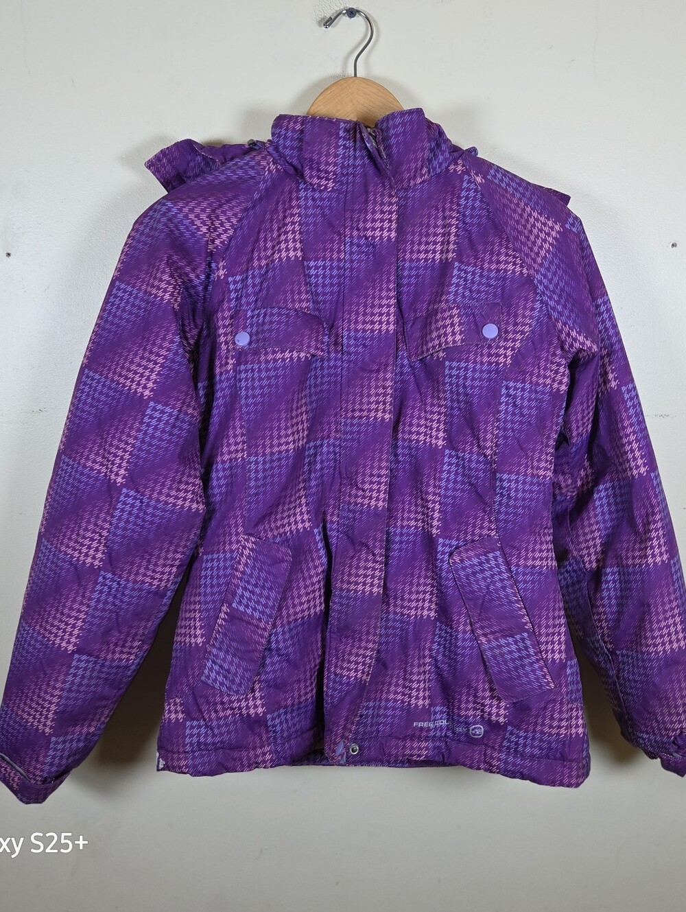 Free Country Girl Winter Snow Ski Removable Hooded Jacket Purple Youth XL 14/16